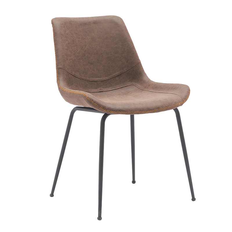 صندلی ناهار خوری با لهجه وسط پشتی فلزی قهوه ای (Y-C12)