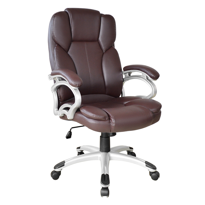 صندلی اداری اداری (Y-2825) پشت بازو ثابت پشت بلند قهوه ای