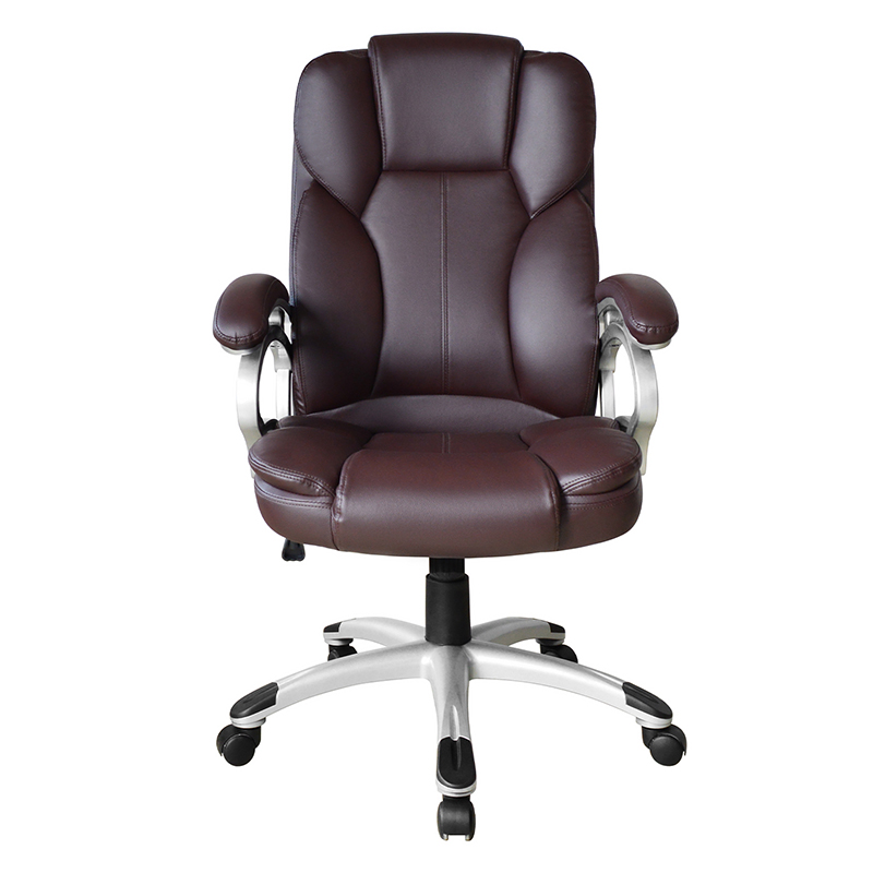 صندلی اداری اداری (Y-2825) پشت بازو ثابت پشت بلند قهوه ای