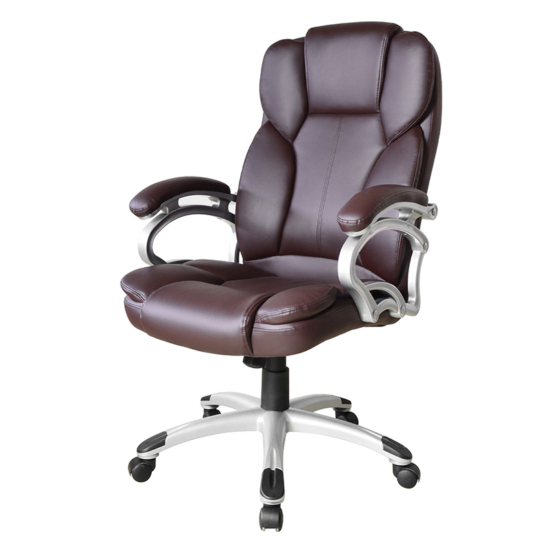 صندلی اداری اداری (Y-2825) پشت بازو ثابت پشت بلند قهوه ای