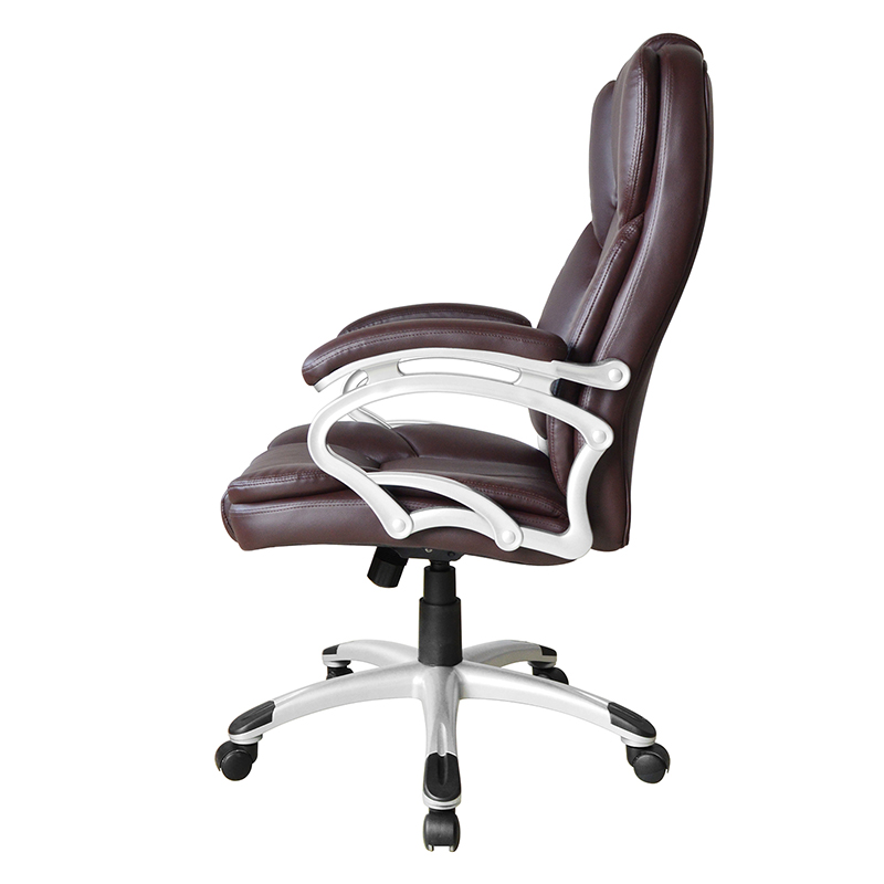 صندلی اداری اداری (Y-2825) پشت بازو ثابت پشت بلند قهوه ای