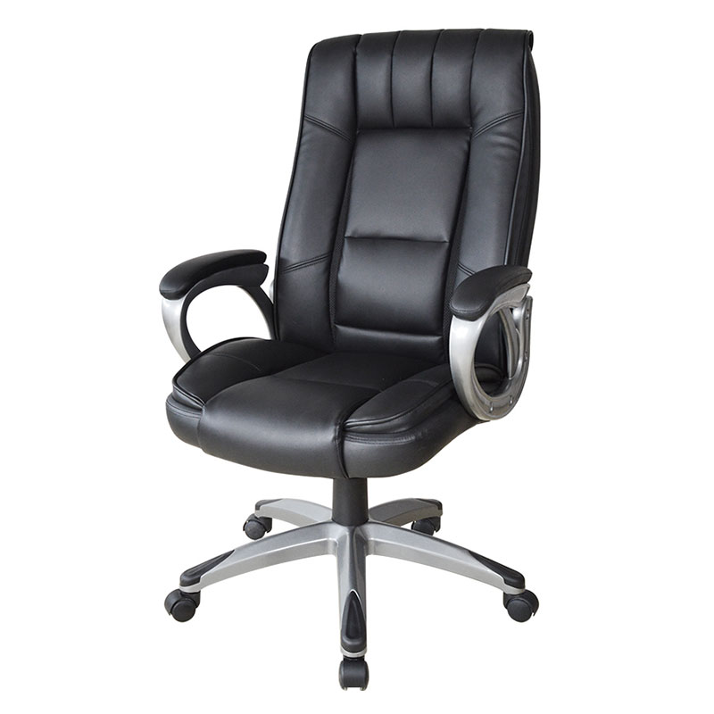 صندلی اداری مدیریت پد رنگ چرم مشکی ارگونومیک (M-6113)