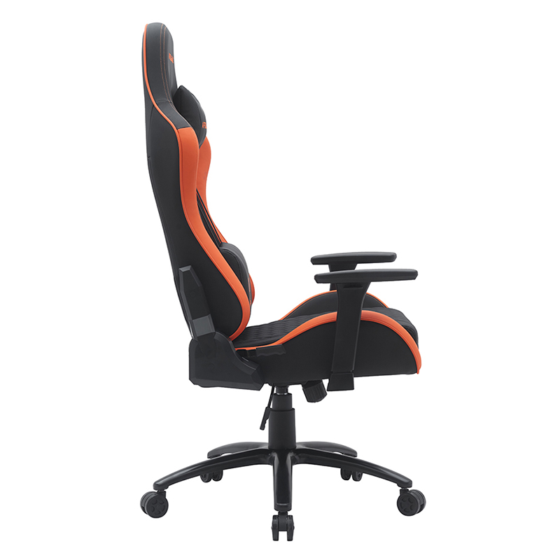 صندلی بازی چرخشی مدرن نارنجی با دسته های سه بعدی قابل تنظیم (T-7122)