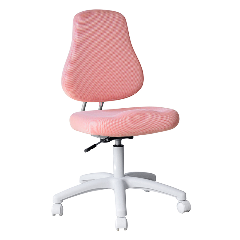 صندلی کار بدون بازو پارچه صورتی با پایه نایلونی (M-6122)