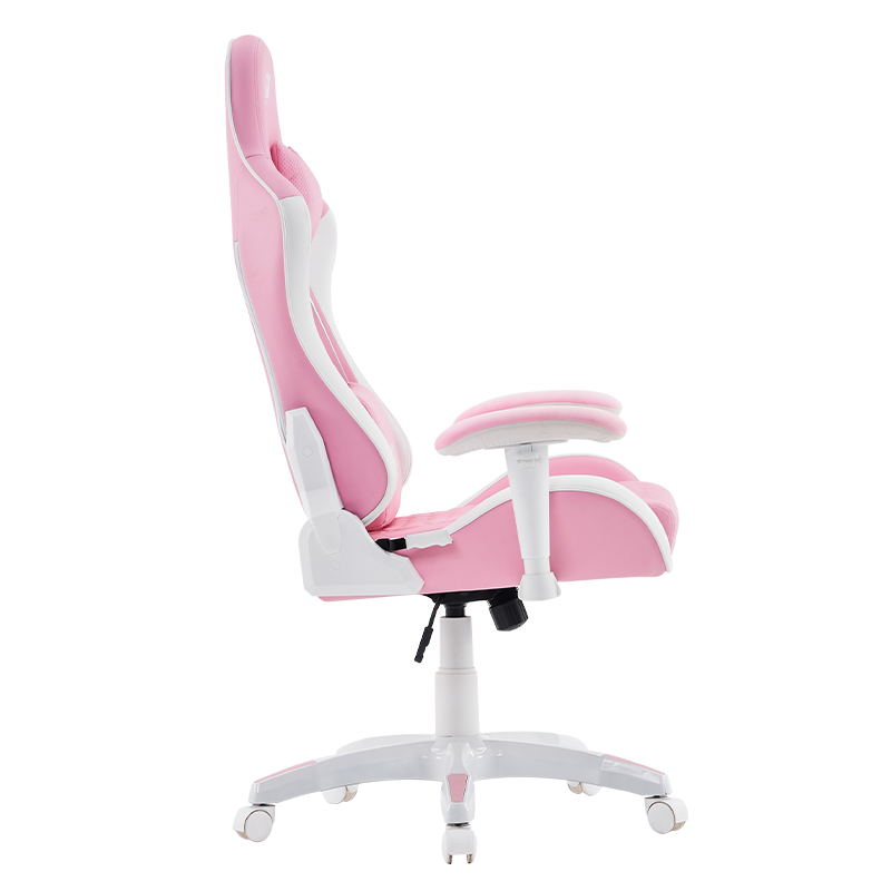 صندلی بازی گردان مدرن صورتی با دسته های سه بعدی قابل تنظیم (T-7122)