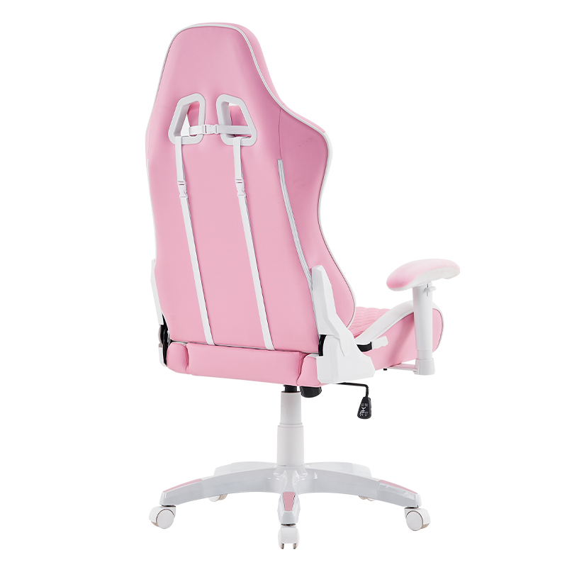 صندلی بازی گردان مدرن صورتی با دسته های سه بعدی قابل تنظیم (T-7122)