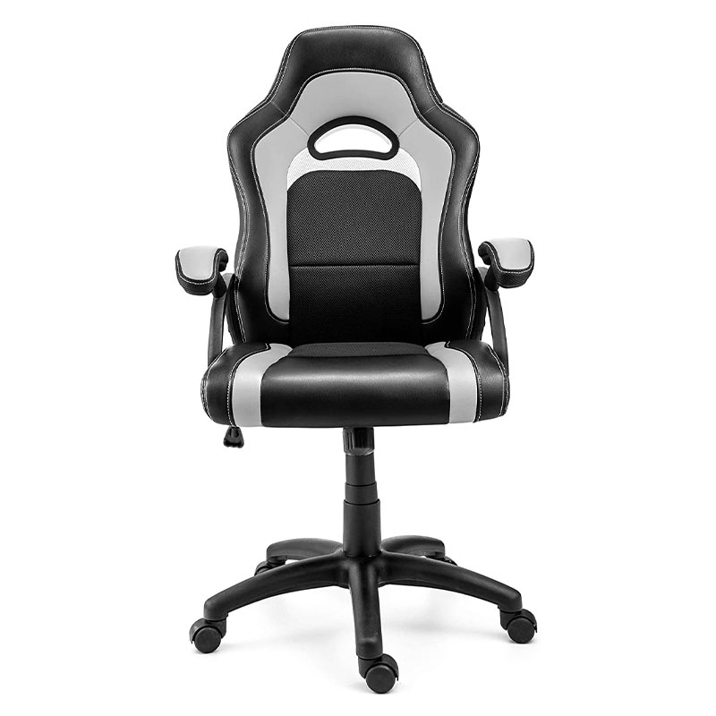 صندلی راحتی اتاق نشیمن پارچه ای مدرن با بالابر قابل تنظیم چرخشی پشتی سر و مواد فولادی فلزی Pu برای بازی و محاسبات (Y-2647)