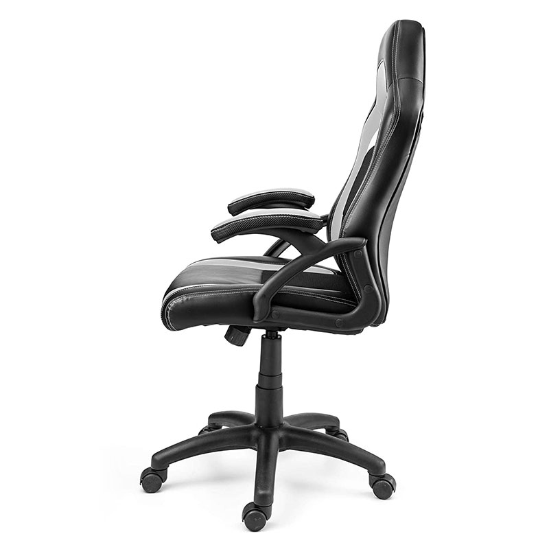 صندلی راحتی اتاق نشیمن پارچه ای مدرن با بالابر قابل تنظیم چرخشی پشتی سر و مواد فولادی فلزی Pu برای بازی و محاسبات (Y-2647)