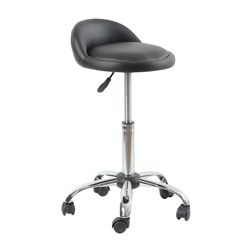 چهارپایه بالابر چرخدار صندلی PU مشکی با چرخ (GY-1021A)